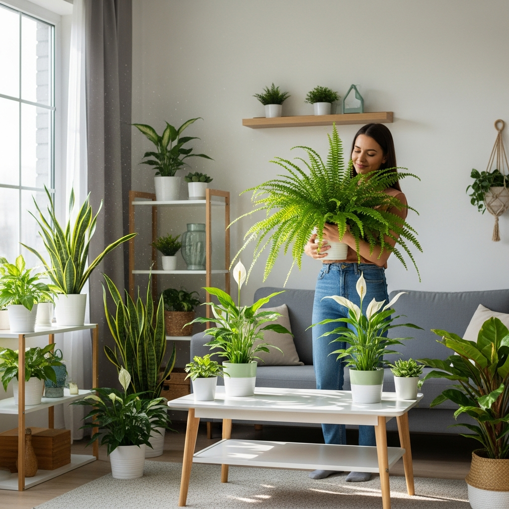 Een tevreden klant met planten